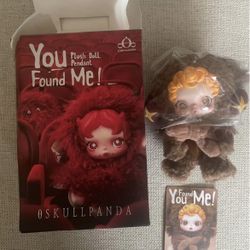 POP MART SKULLPANDA You Found Me! Series Plush Doll Pendant Blind Box Figures, Collectible Toys, Hol
