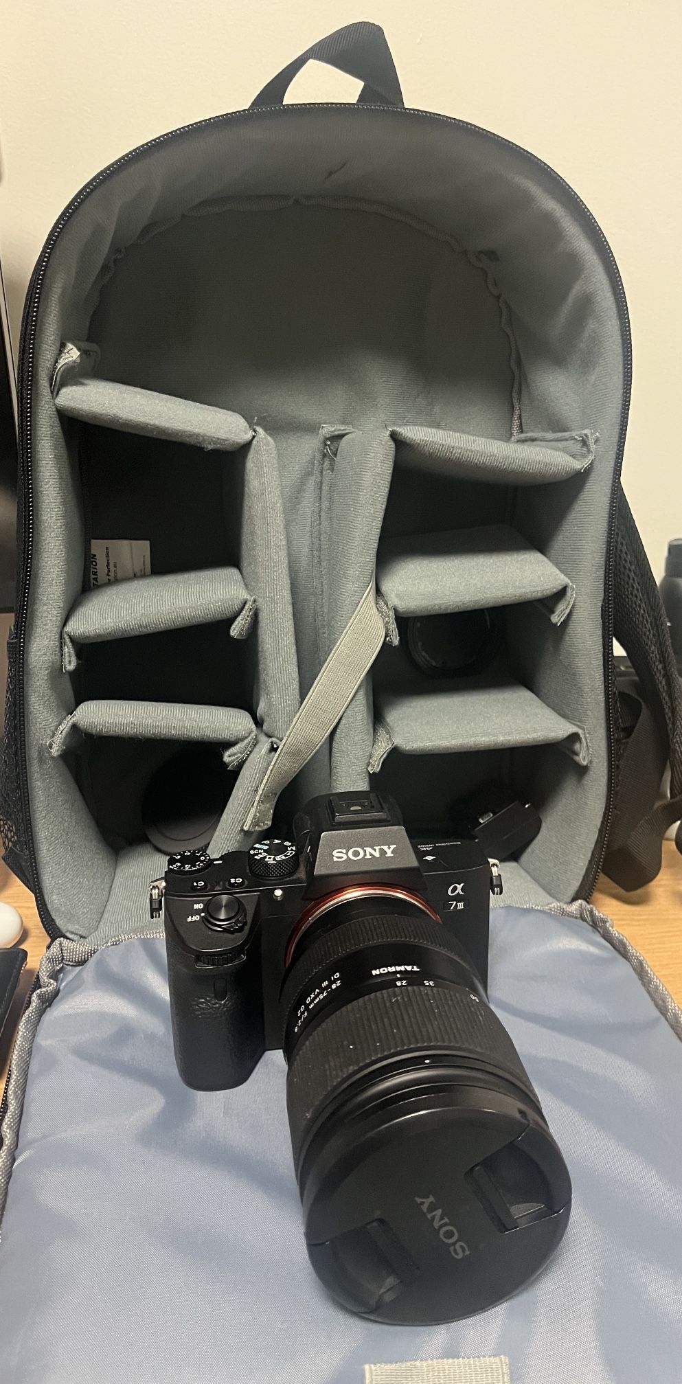 Sony A7iii with tamron 28-75mm F/2.8 G2 lens.