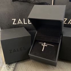 Easter gift idea cross diamond pendant with sterling silver chain