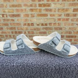 Birkenstock Arizona Shearling Rivet Wool Felt Size 30 US Size 12