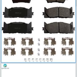 PM Auto Set of 8 Front-Rear Ceramic Brake Pad Replacement For 2007-2017 Toyota Camry