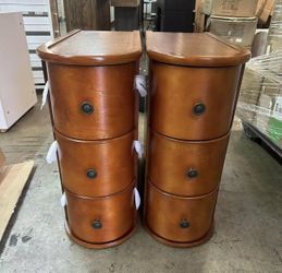 New assembled End Table with 3 Drawers Pack of 2, Sofa Side Table with Storage, No Assembly Required