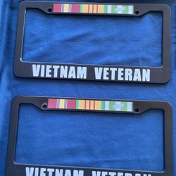 Two Piece Set Vietnam Veterans License Plate Frames