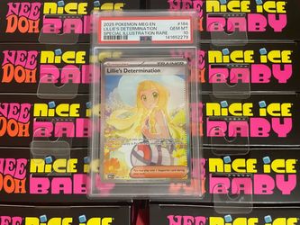 Pokemon 2025 Lillie's Determination 184/132 ME01 SIR Holo English PSA 10 MEGA