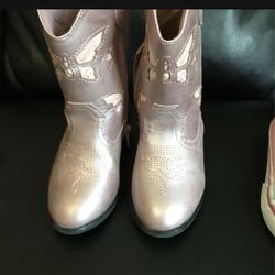 Girls pink cowboy Boots Size 9