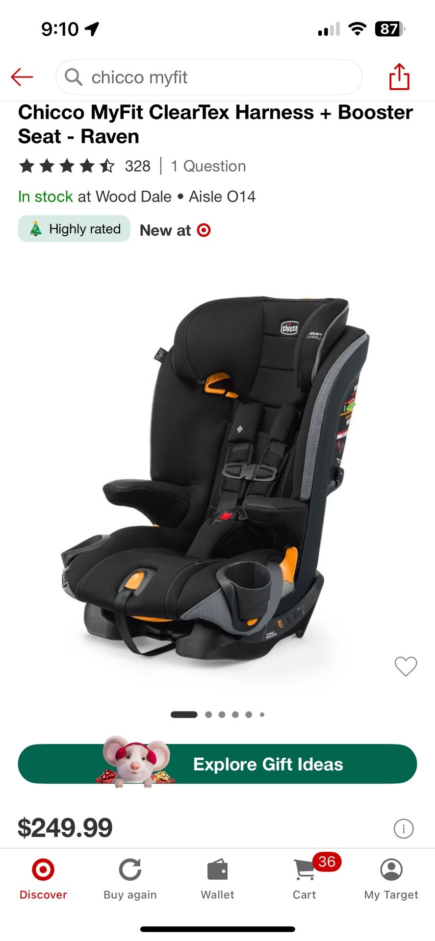 Chicco MyFit Adjustable Car Seat