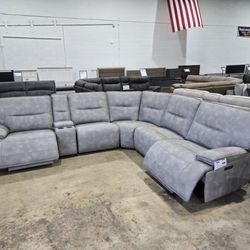 Oversized Power Reclining Sectional  Durable  &  Kid/Pet Friendly!