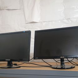 Samsung  19in Lcd And Asus Computer Hd Monitors 21in