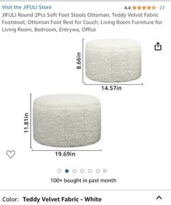 2 PC WHITE OTTOMANS 