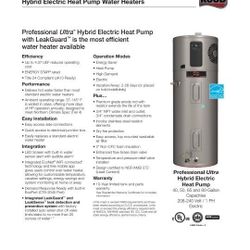 RUUD Hybrid Water Heater
