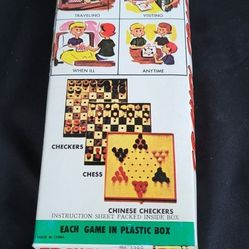 Vintage Travel Trio 3 Plastic Pocket Games For The People On The Move No.1399 4X4 Inches Each Game.