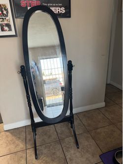 Black Cheval Full-Length Swivel Floor Mirror – 60” x 23