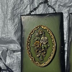 Vintage Antique Floral Wall Hanging 