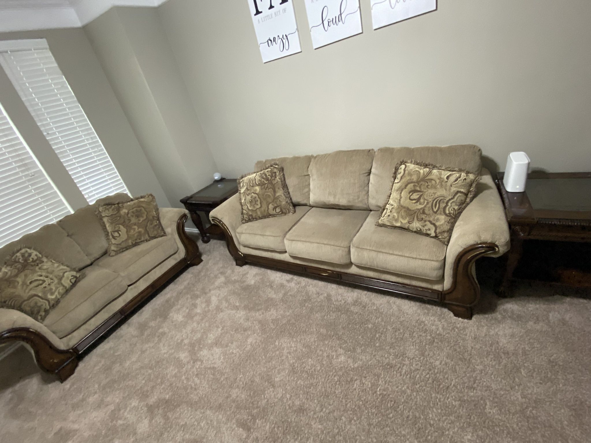 Selling Couch Set With 2 End Tables 