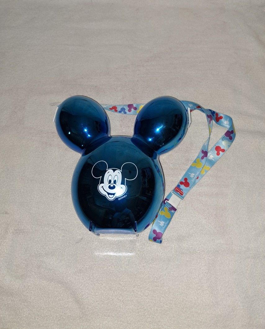 New Disney Parks Metalic Blue Mickey Mouse Balloon Popcorn Bucket
