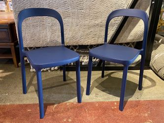 NEW! EURO STYLE Lance Stackable Side Chairs in Blue (Set of 2)
