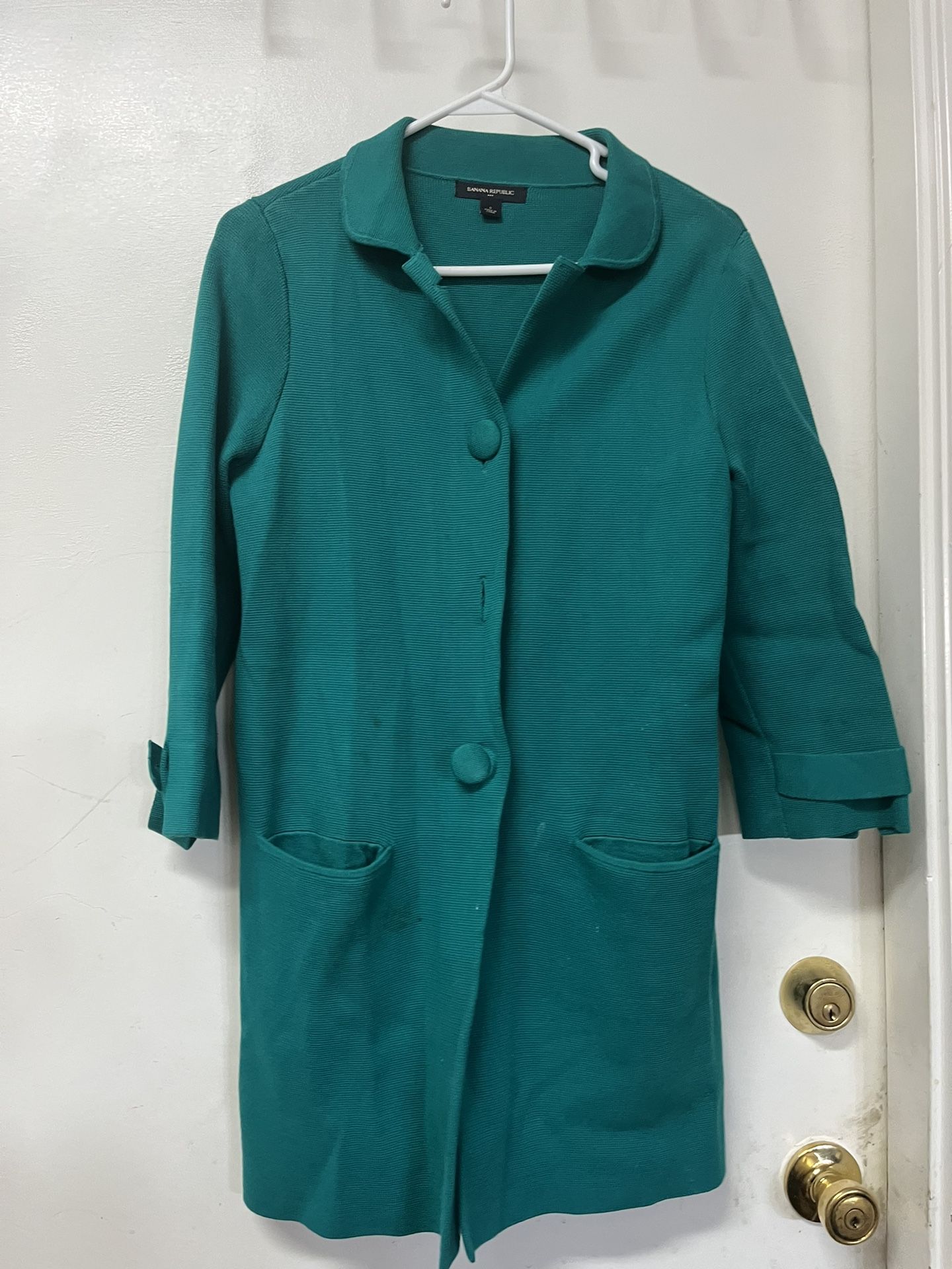 Banana Republic Teal Mid Length Jacket