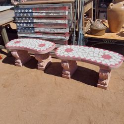 Two Concrete Cement Garden Benches - $50 Each
