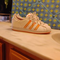 Adidas White True Orange Size 6.5