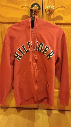 Tommy Hilfiger Zip Up Hoodie Jacket Red Size Small