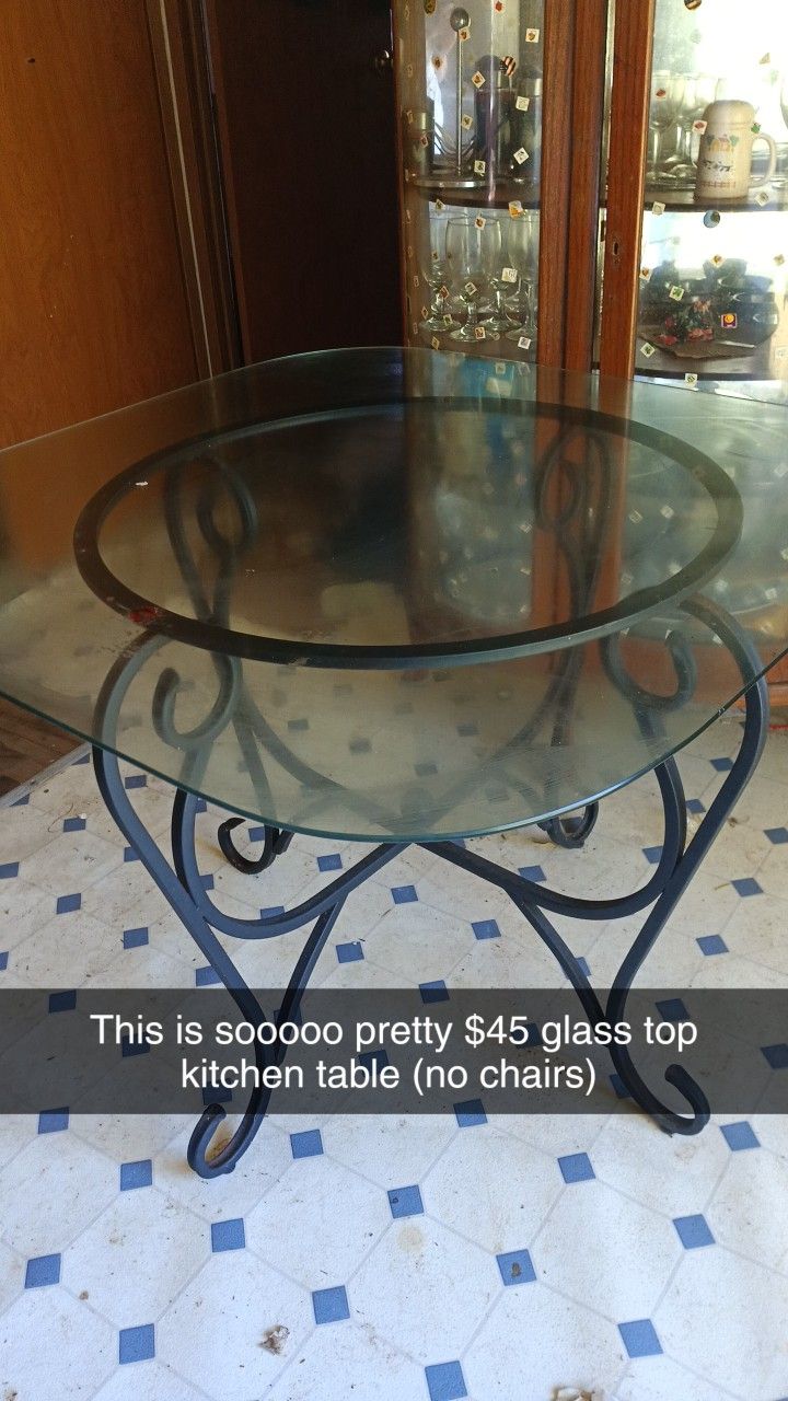 Glass Top Kitchen Table Does Not Include Chairs