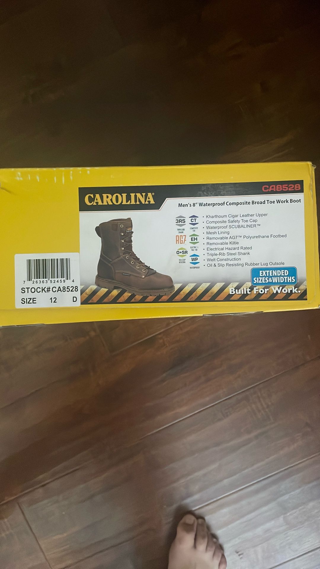 Carolina Men’s 8” Waterproof Composite Broad Toe Work Boot
