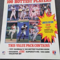1991 Baseball's 100 Hottest Players Magazine (Plus 3 Card Packs)