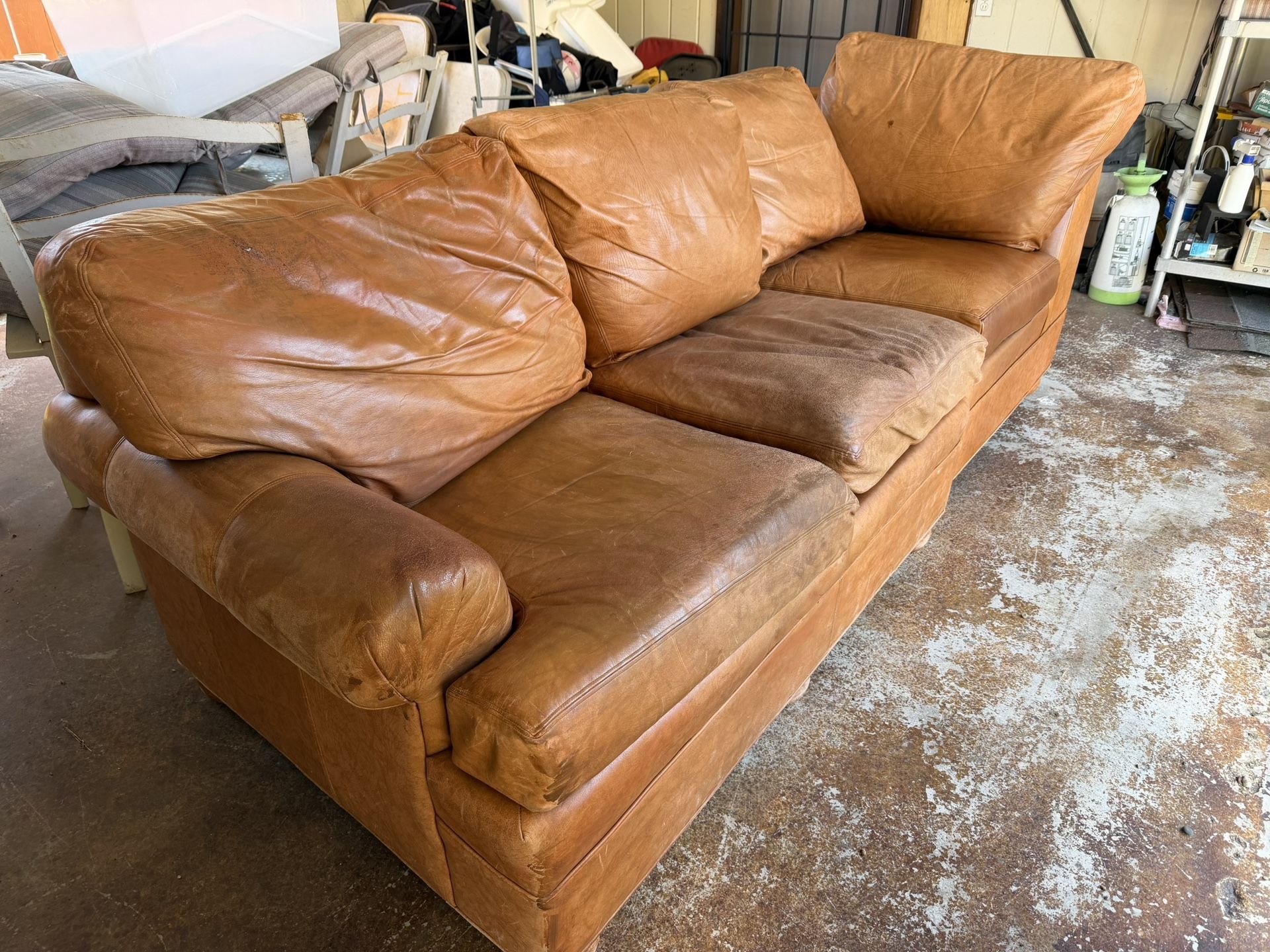 Ethan Allen Leather Couch - Condition Used OBO