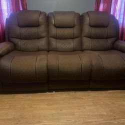 Sofa Recliner N End Tables (2)