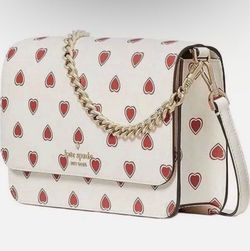 Kate Spade Madison Flap Crossbody with Heart Print with matching wallet