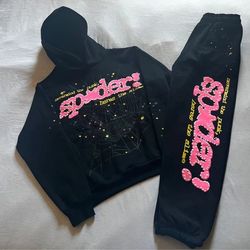 Black and Pink Sp5der Hoodie