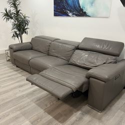 Sofá Gray Leather Recliner Three Seater City Furniture Couch FREE DELIVERY