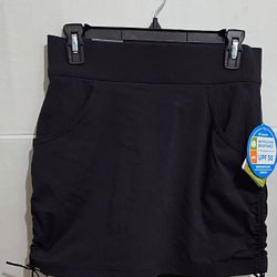 Columbia Women'sMarina Bay Skort Black Size S Elastic Waist 