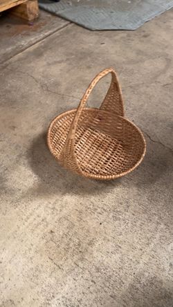 Small Woven Wicker Basket with Handle
