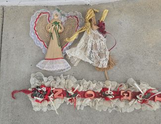 Christmas Angels & NOEL Garland Decor & doorbell jingle bells