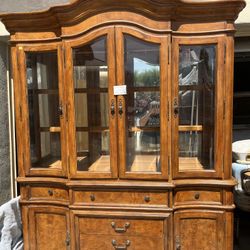 Solid Wood And Glass China Cabinet