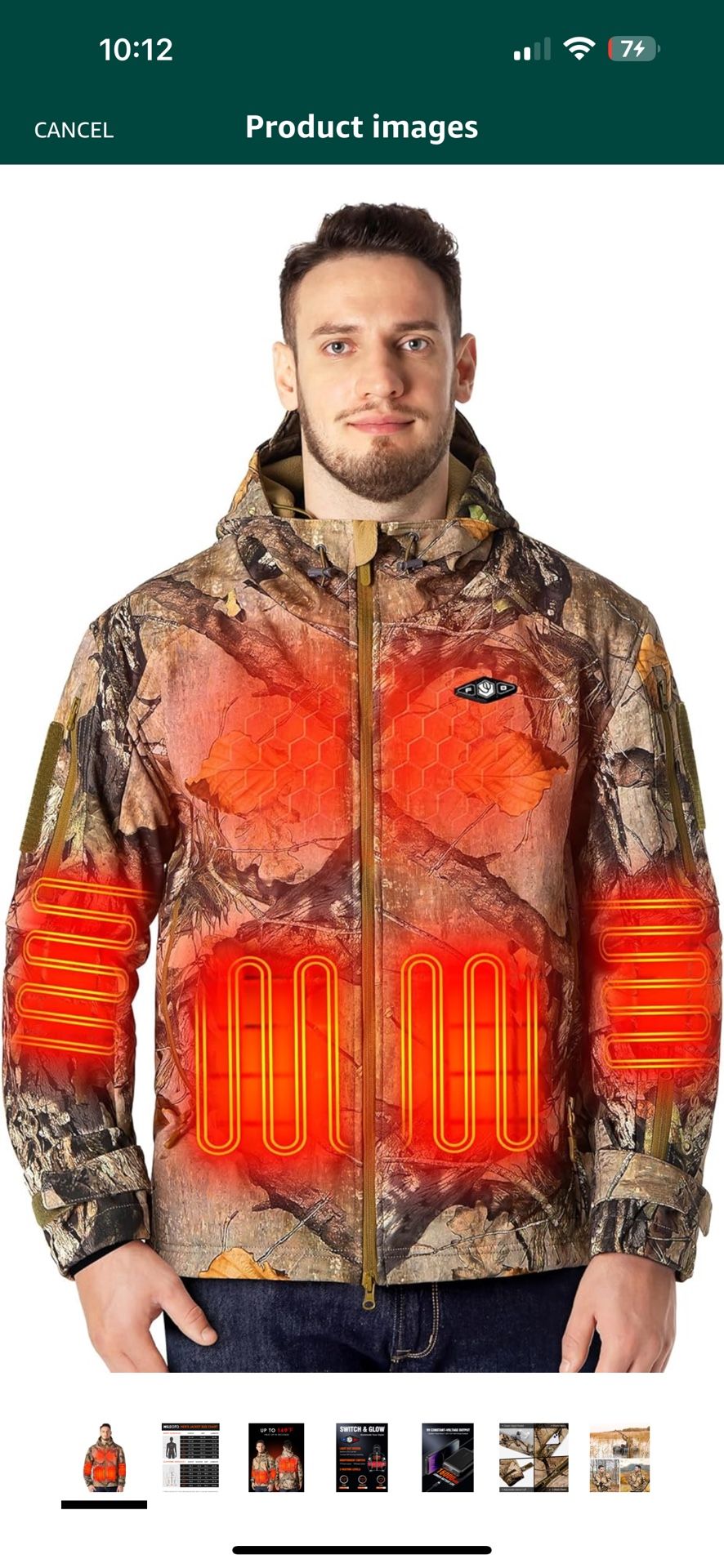 WASOTO Heated Jackets for Men 16000mAh Battery Pack Included Windproof Water Resistant Mens Heated Jacket with Foldable Hood