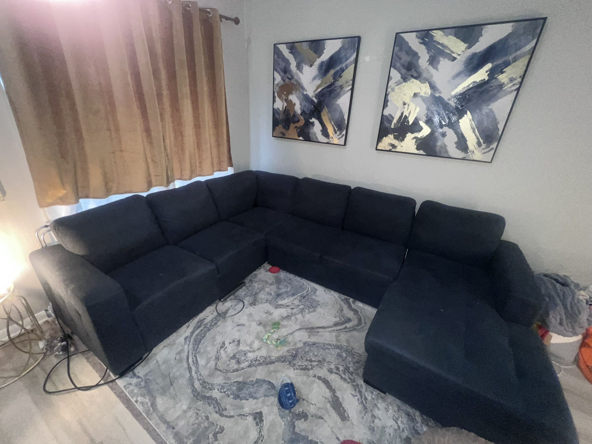Blue Sectional Couch With Pull Out Sofa Bed