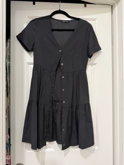 SHEIN Black Button Front Mini Dress Size Small