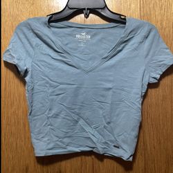 Hollister Blue V-Neck Crop Top 