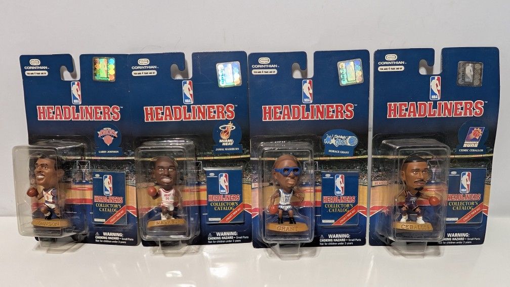 1997 NBA Headliners Lot of 4 Figures Johnson Mashburn Grant Ceballos Corinthian