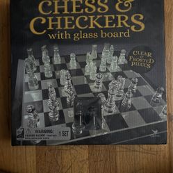 Chess And Checkers With Glass Board 