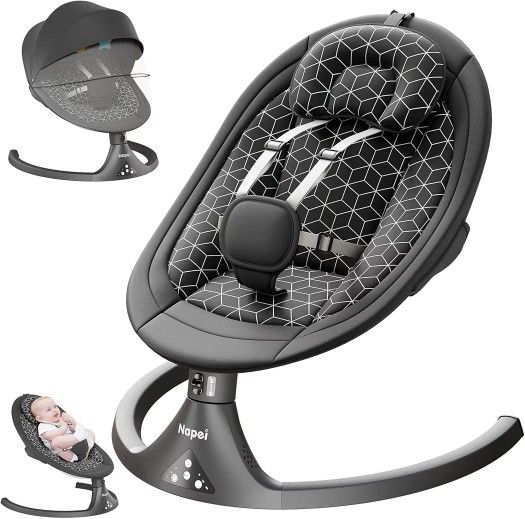 Baby Swings for Infants to Toddler, Electric Baby Swing and Infant Swings for Newborn, 10 Music with Remote Control and Bluetooth, 5 Swing Angles with