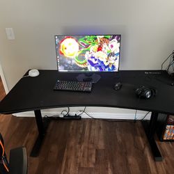 Gaming Chair, Desk And Monitor