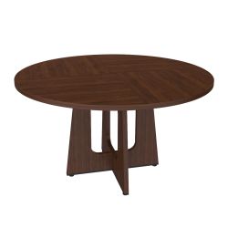 Round Dining Table for 4 - 47 Inch Farmhouse Kitchen Table, MDF Circle Table with Wood Grain Finish, 300lb Weight Capacity, Easy Assembly for Dining R