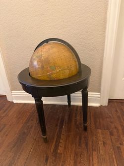 Vintage World Globe on Black Wood Stand