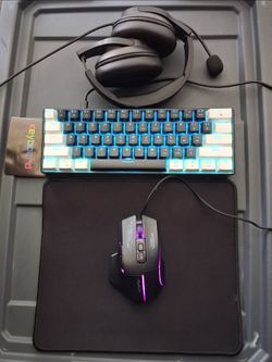Gaming Keyboard, Mouse, Headset, and Mousepad Bundle