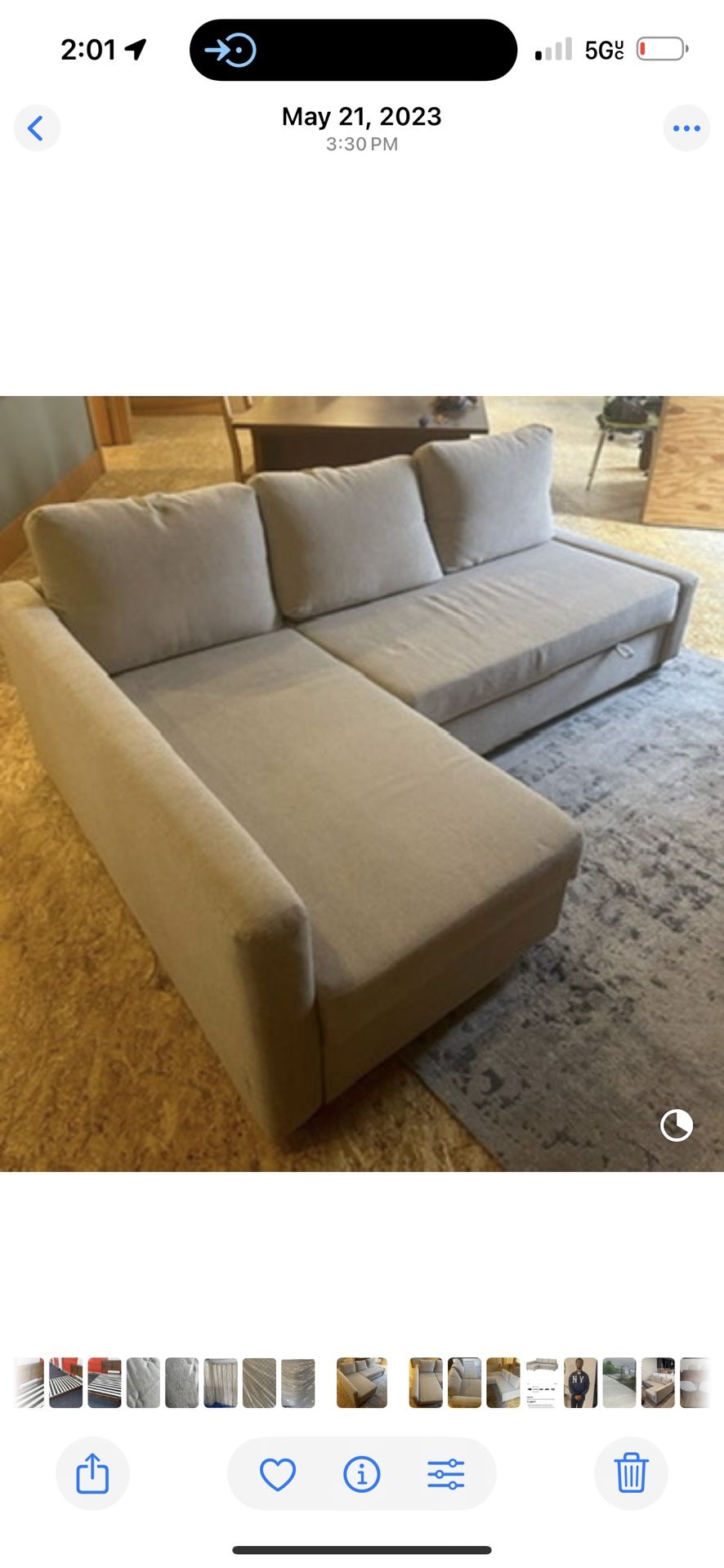 IKEA FRIHETEN Sleeper Sectional w/ Storage – Like New!