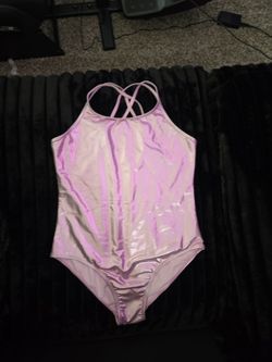 Metallic pink swimsuit