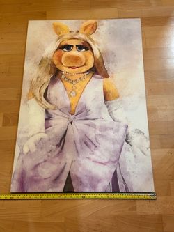 Miss Piggy Watercolor Canvas Wall Art